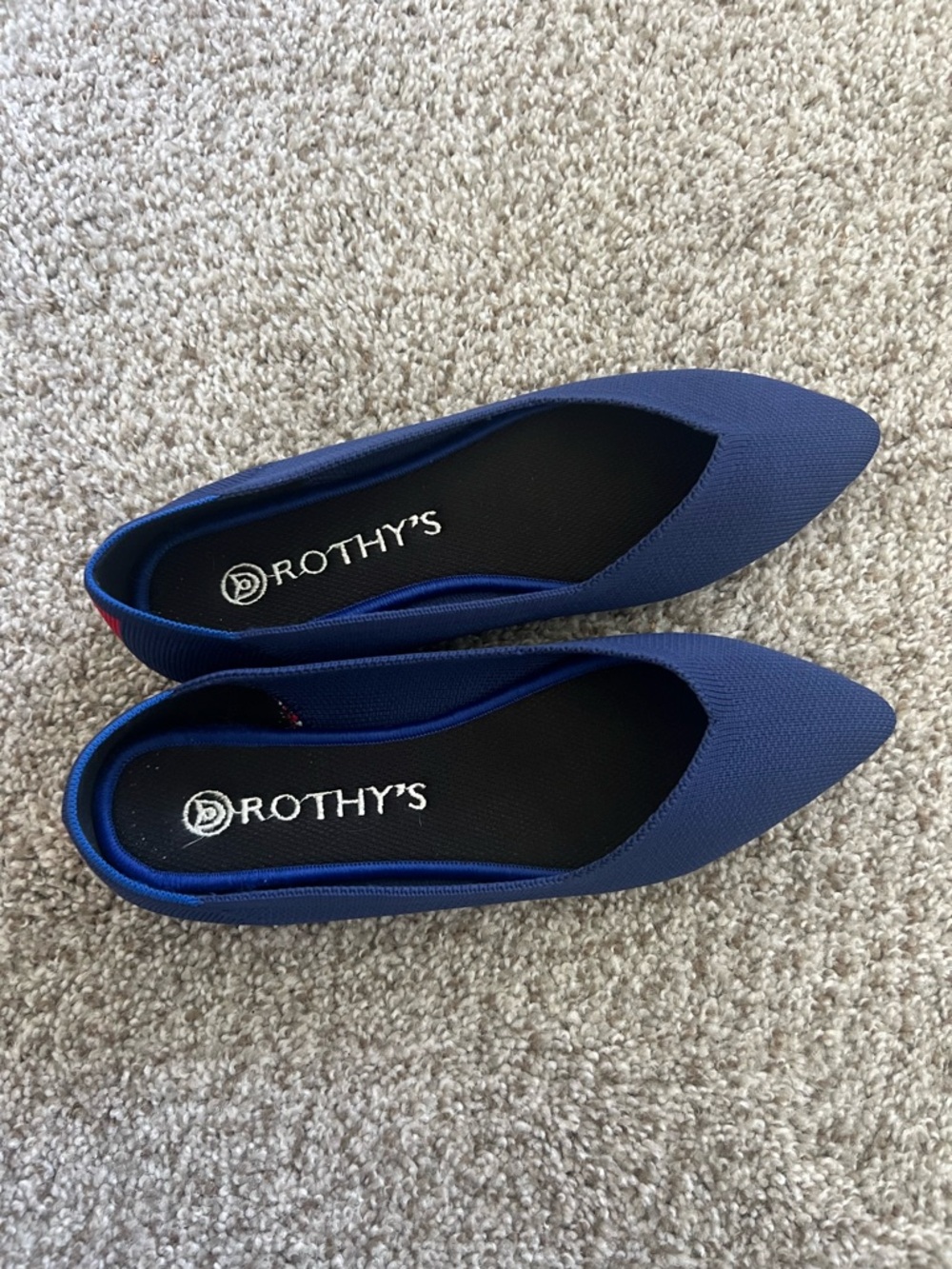 Rothy's Pointed Ballet Flat in Navy Blue